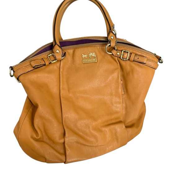 COACH Lindsay Mustard Yellow Satchel - Picture 4 of 10